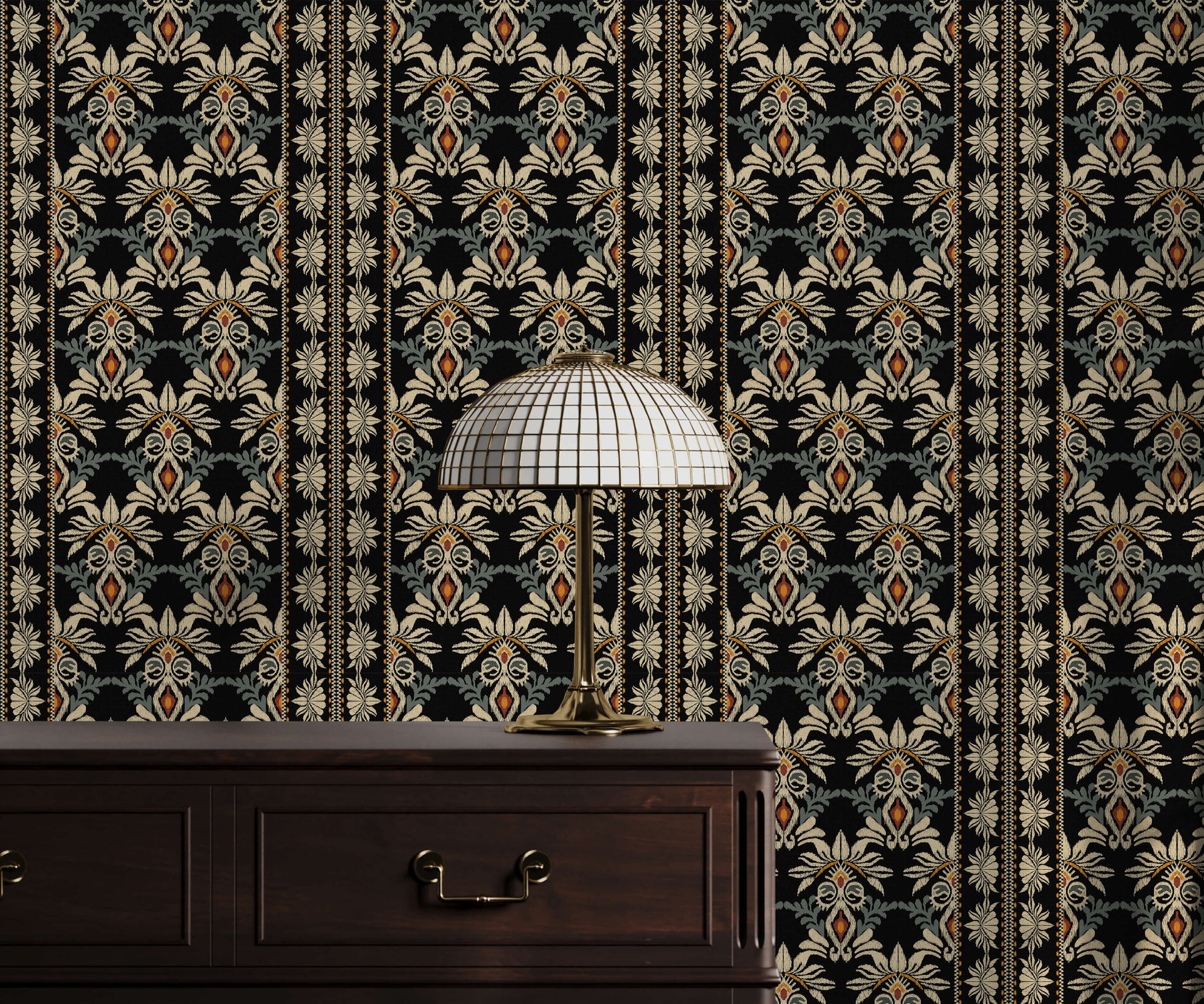 Ottoman Wallpaper with Ornate Floral Patterns