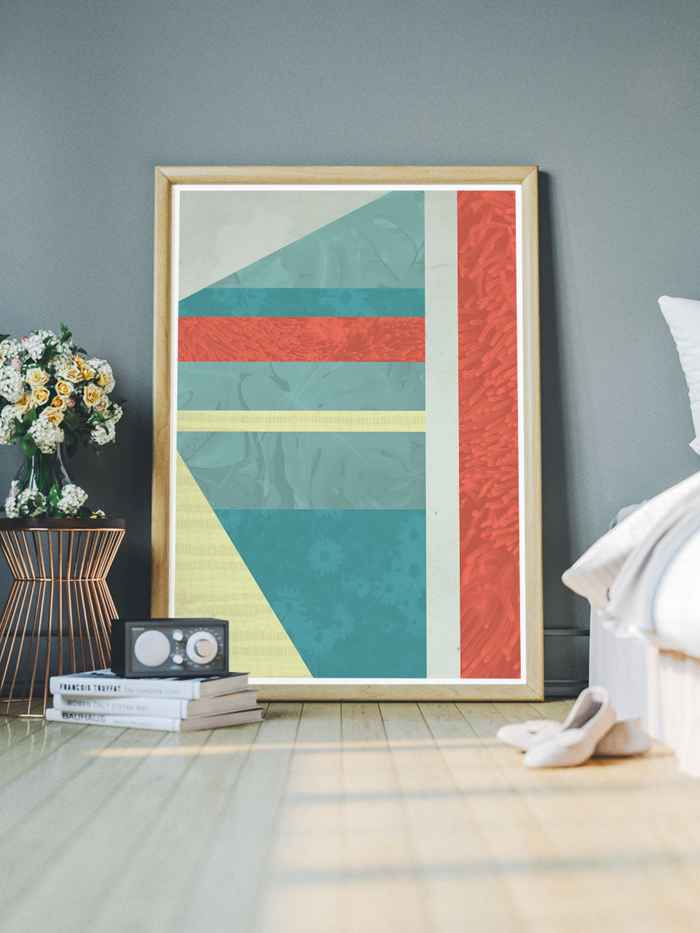 Beach Hut Geometric Wall Art Print