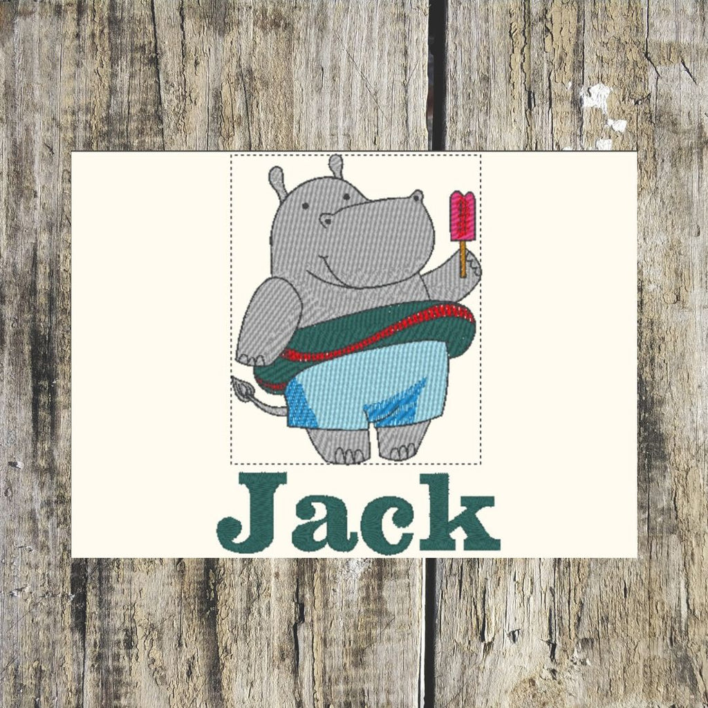 Beach Hippo Personalised Towels