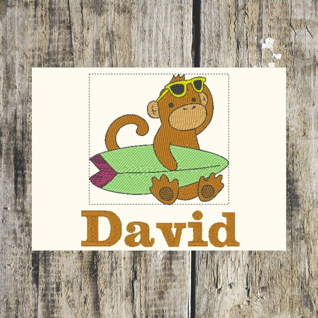Beach Monkey Surfboard Personalised Towels