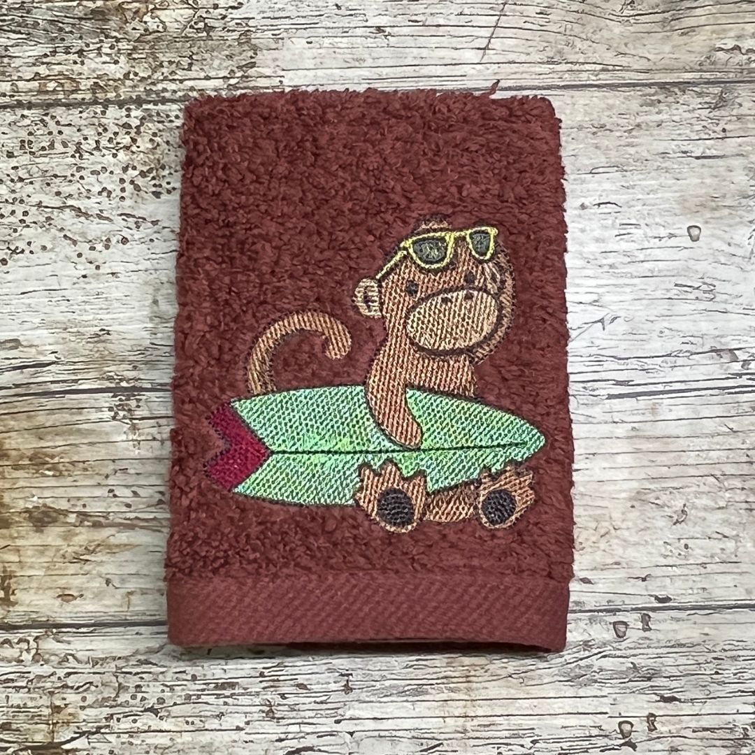 Beach Monkey Surfboard Face Cloth