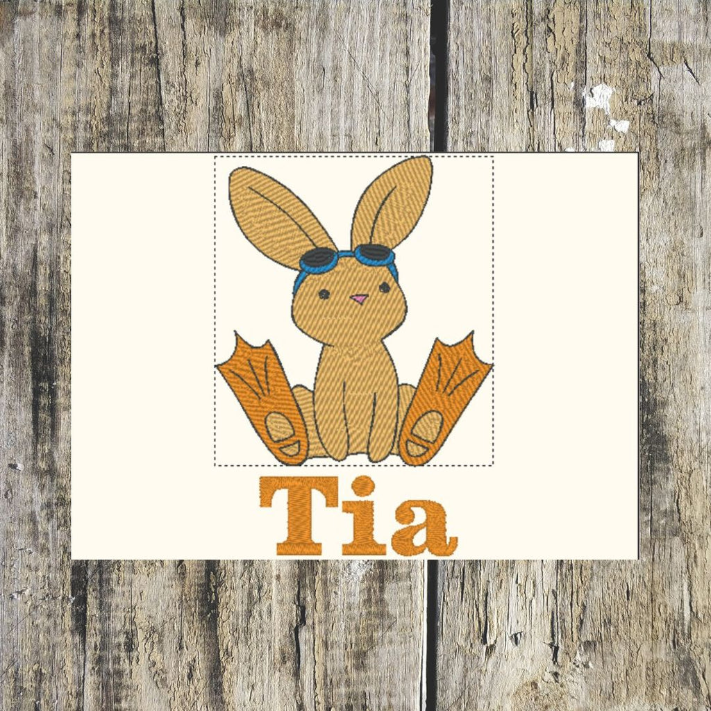 Personalised Beach Rabbit Towels in Cotton