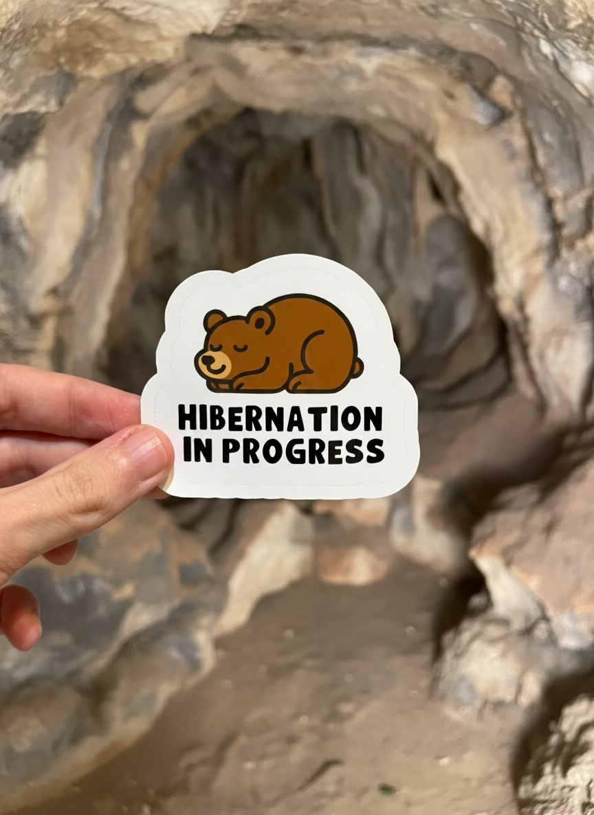 Hibernation in Progress Sticker