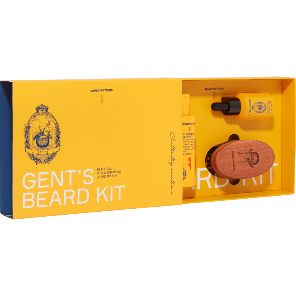 Beard Grooming Set with Oil, Shampoo and Brush