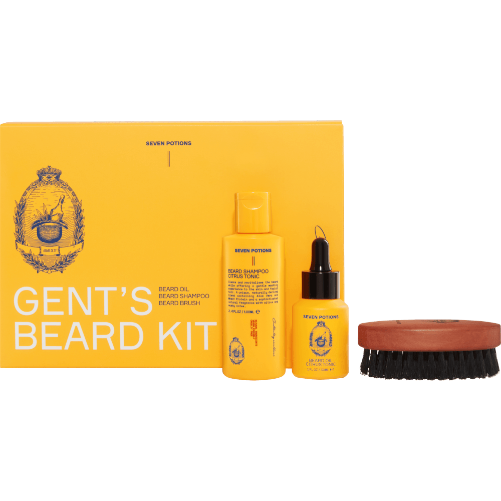 Beard Grooming Set with Oil, Shampoo and Brush