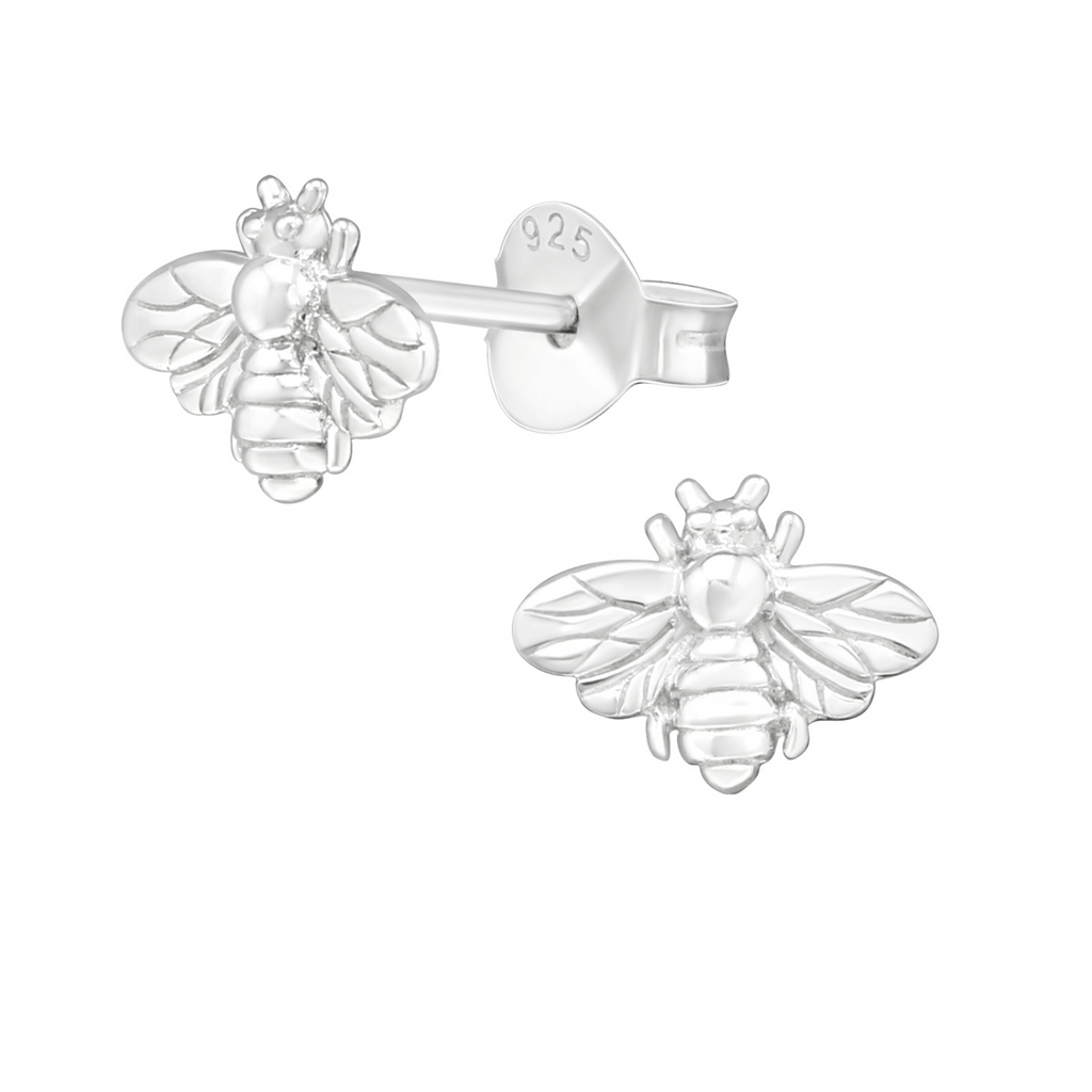 Sterling Silver Bee Stud Earrings