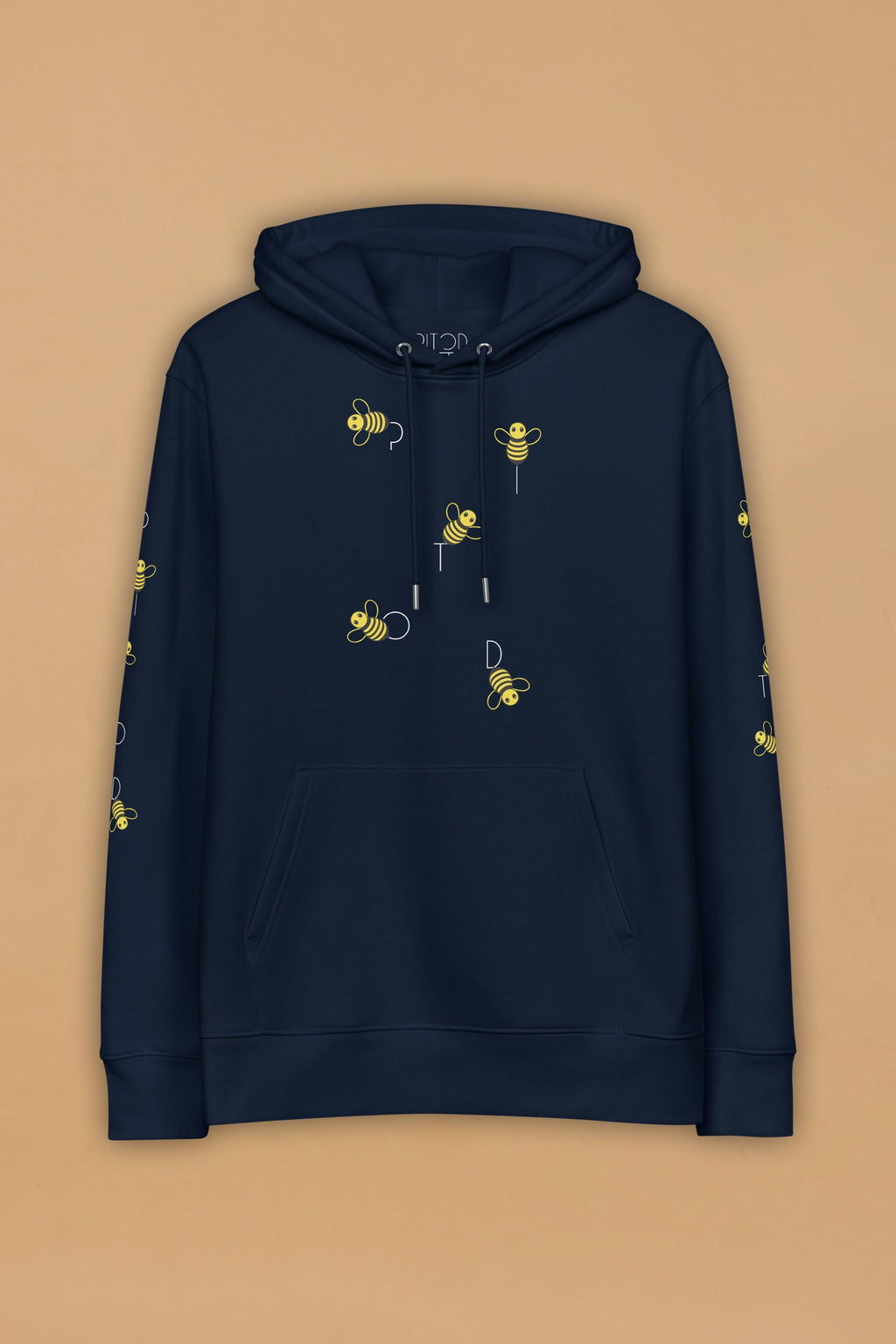 Navy Bee Hoodie in Organic Cotton
