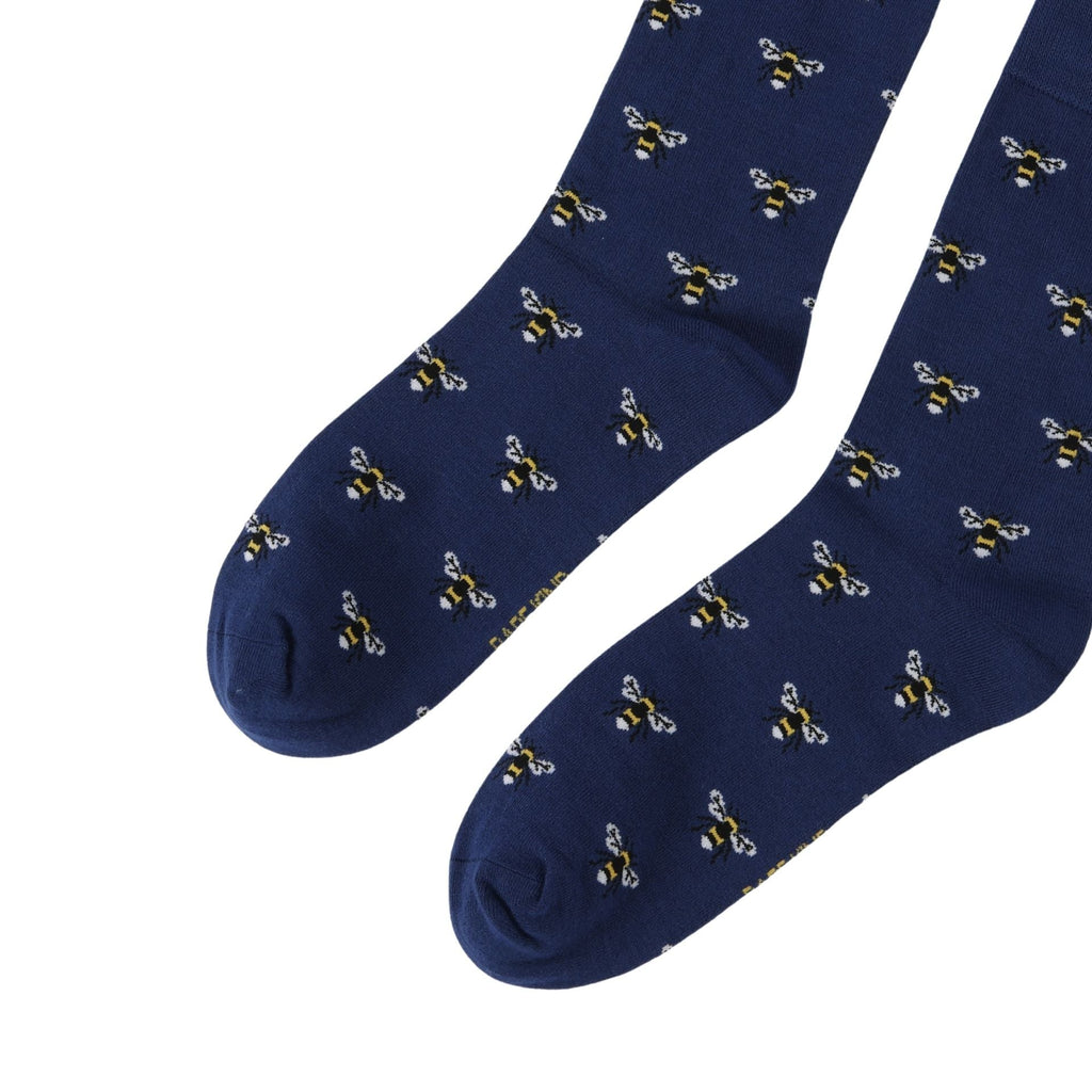 Save the Bee Small Motif Bamboo Socks in Navy
