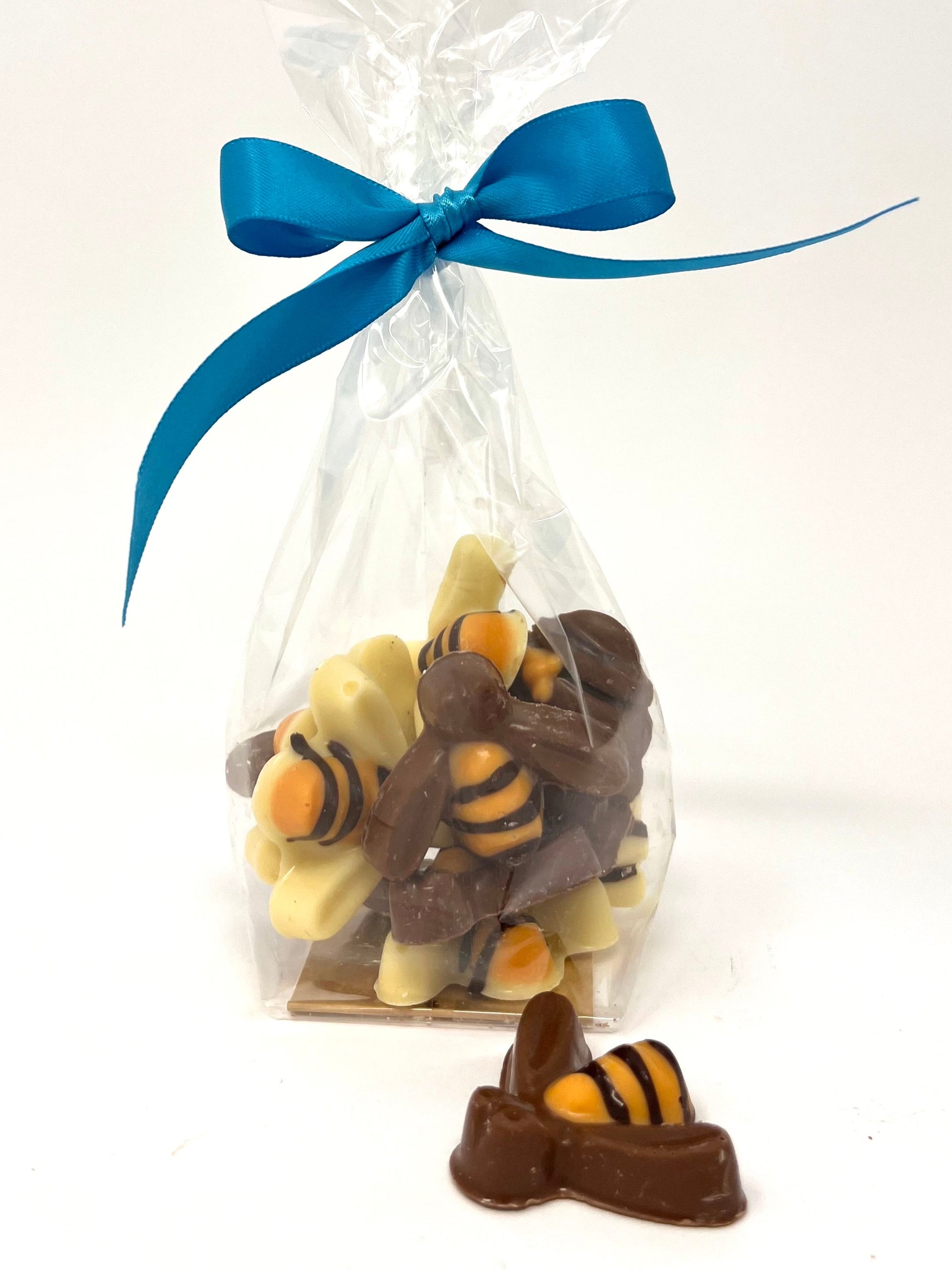 Handmade White and Milk Chocolate Bees and Beehives