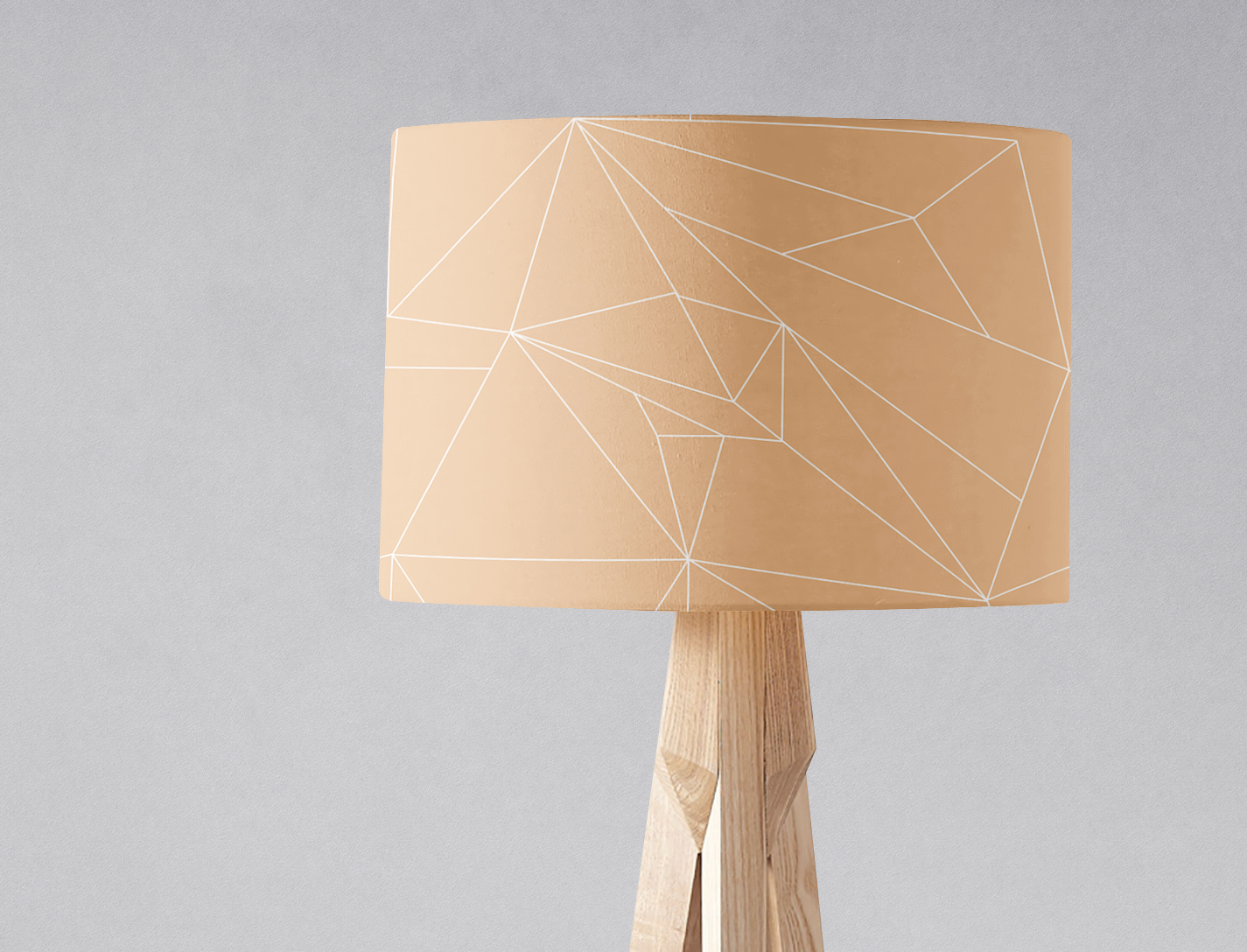 Beige Minimalist Lampshade with Architectural Line Design