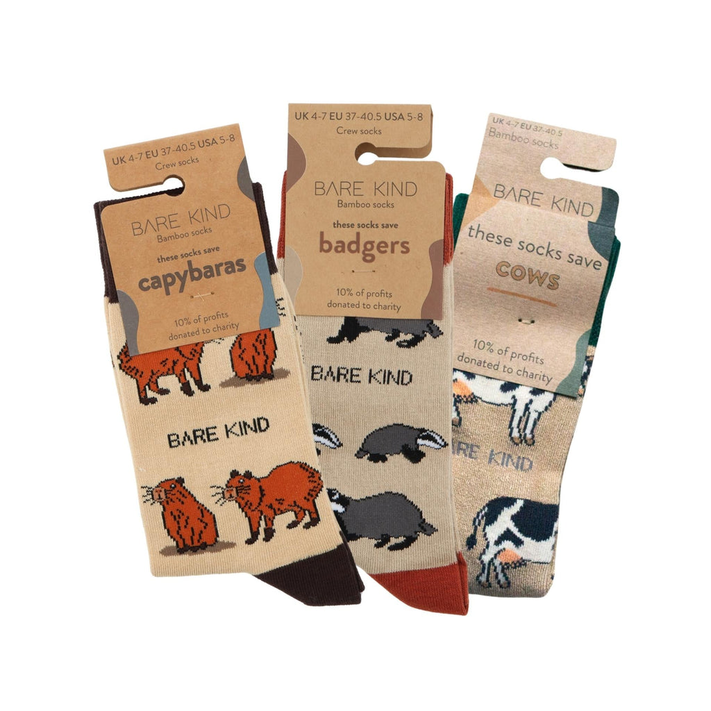 Beige Lover 3 Pack Bamboo Sock Set