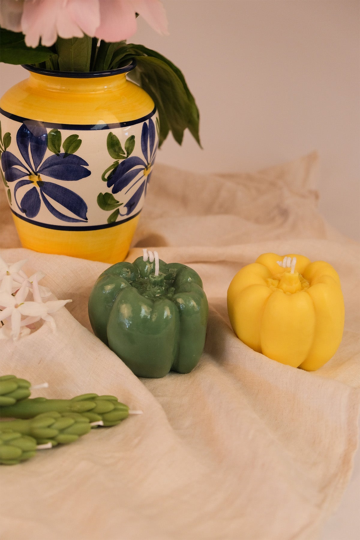 Bell Pepper Shaped Candle in Red Green or Yellow
