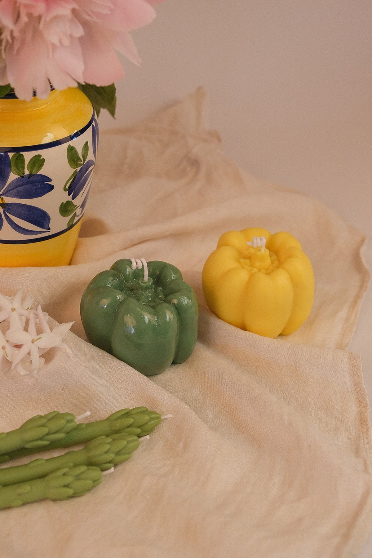 Bell Pepper Shaped Candle in Red Green or Yellow
