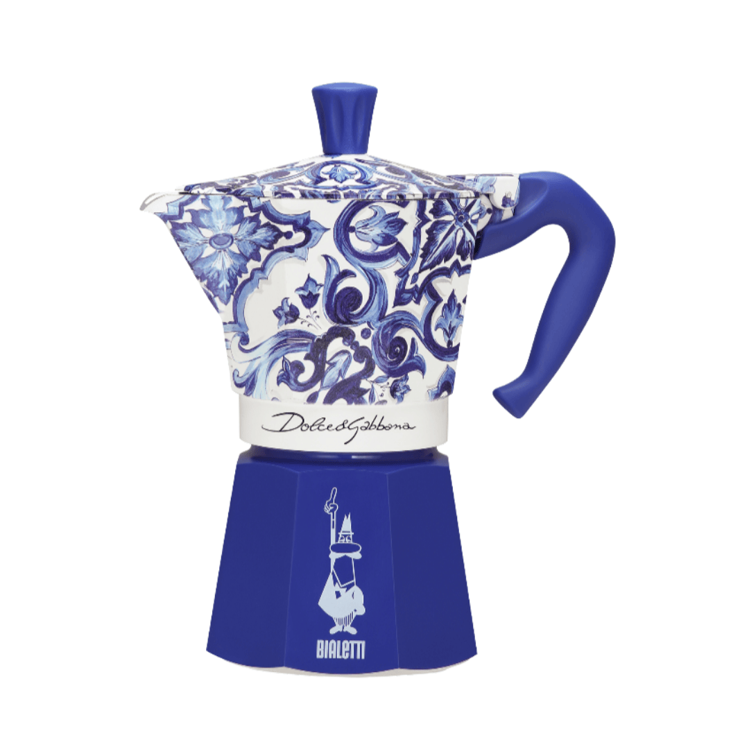 Blue Mediterranean Moka Express Stovetop Coffee Brewer