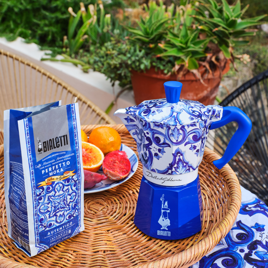 Blue Mediterranean 3 Cup Moka and Stirrer Gift Set