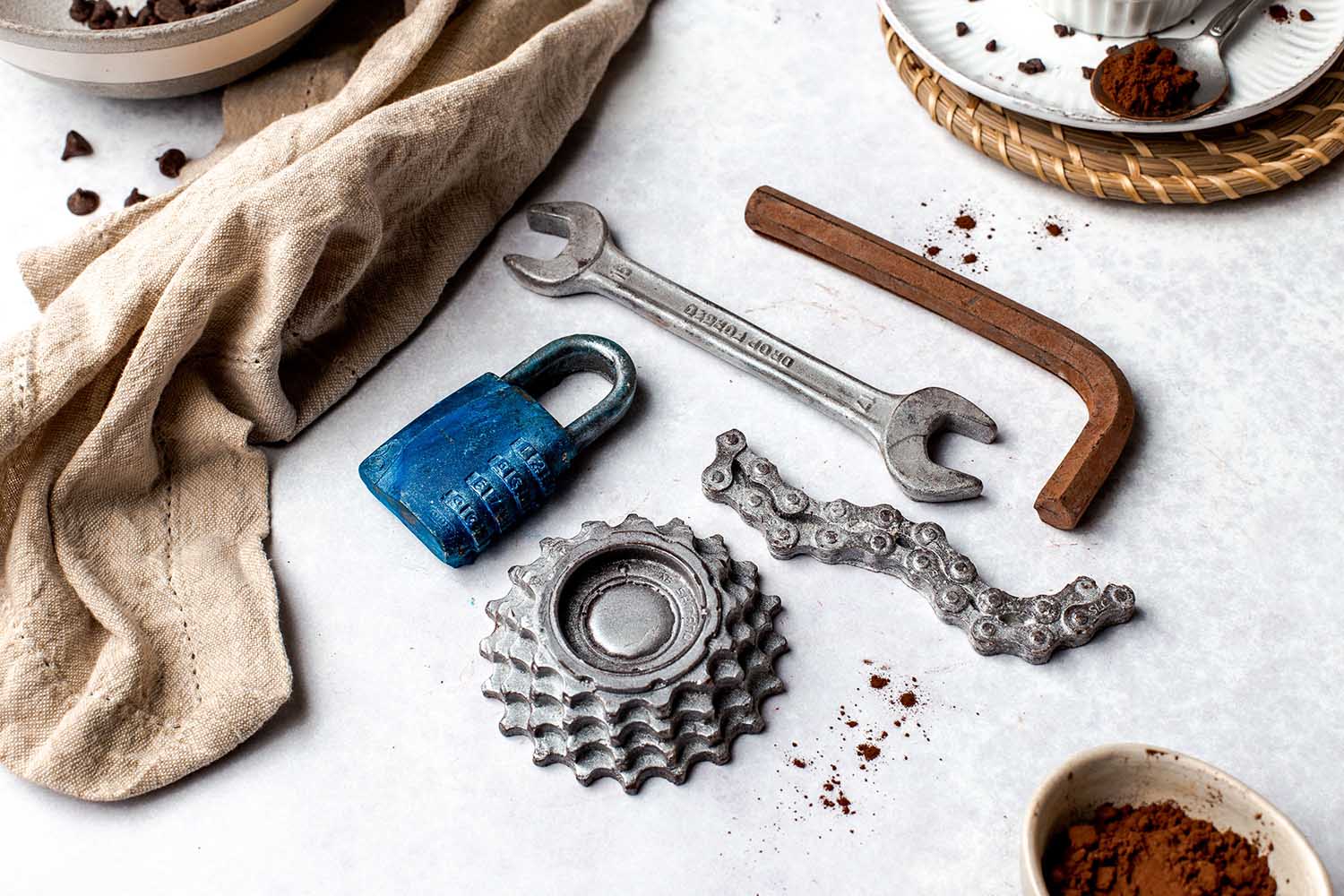 Cycling Chocolate Gift Set with Bike Chain, Gear, Spanner and Allen Key