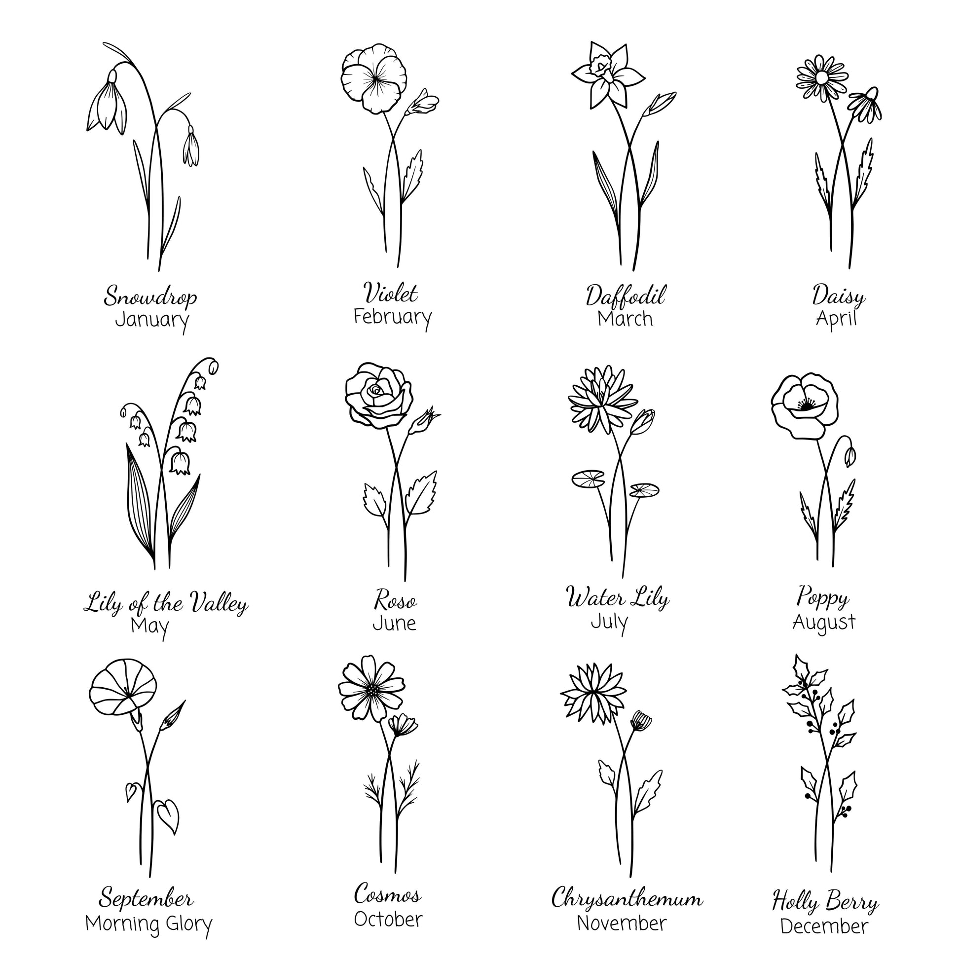 Personalised Silver Birth Flower Swarovski Crystal Bracelet