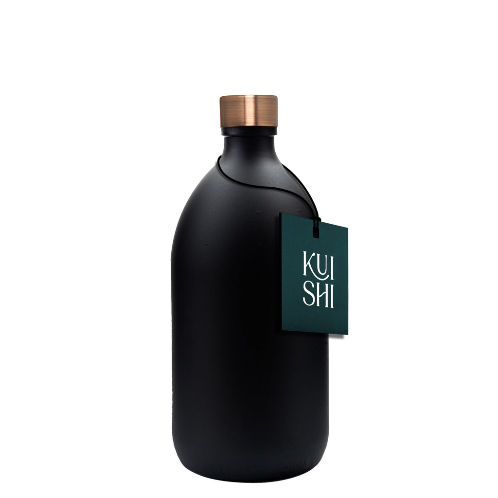 Black Glass Storage Bottle with Stainless Steel Cap