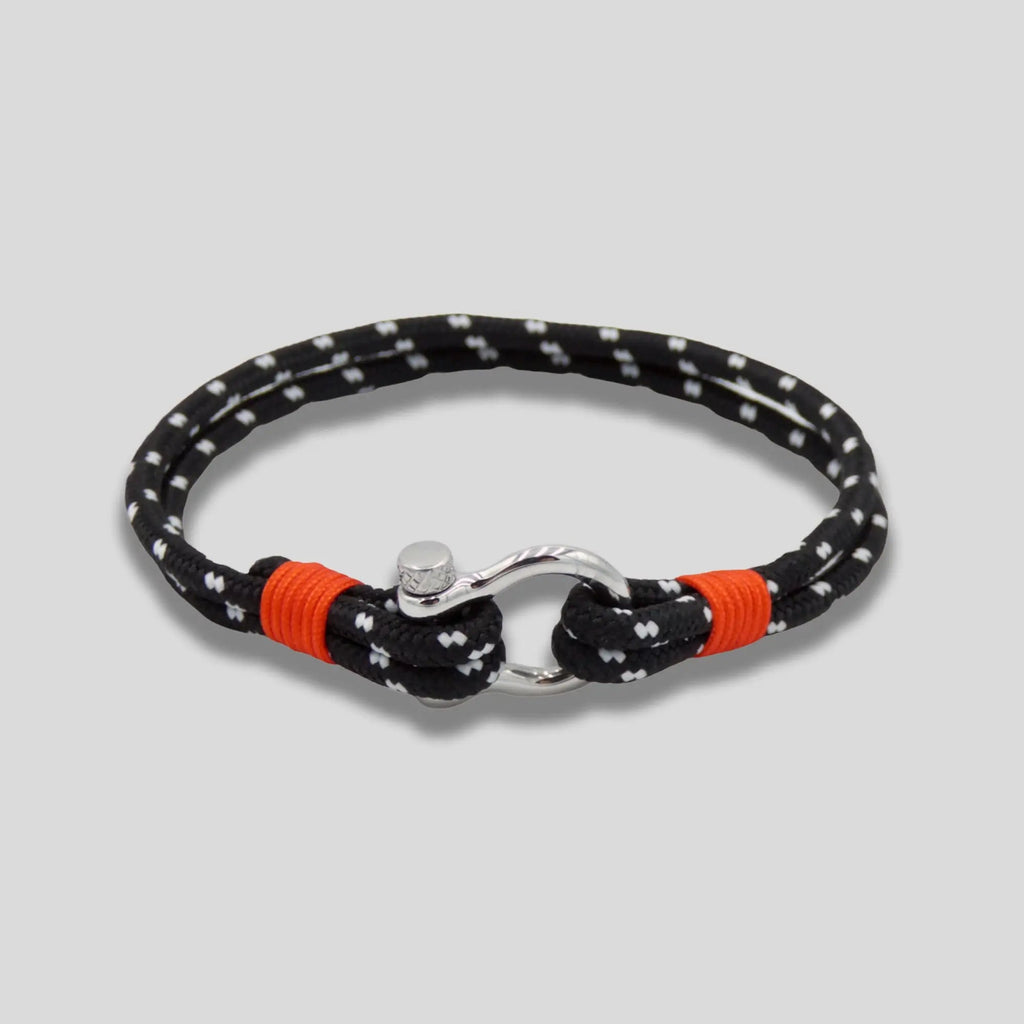 Black Nylon Sailor Rope Bracelet with D Shackle