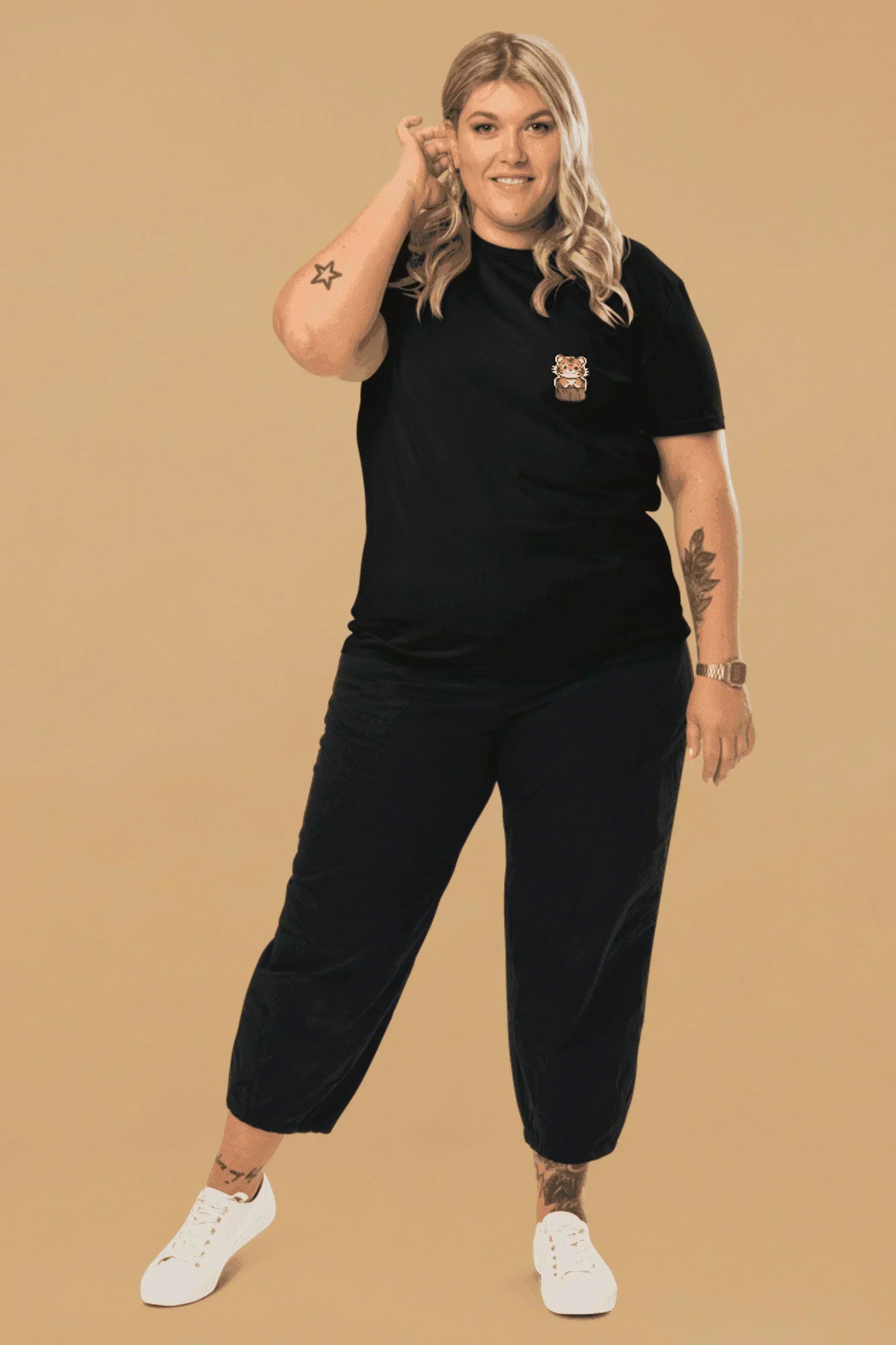 Tiger T-Shirt in Black Organic Cotton