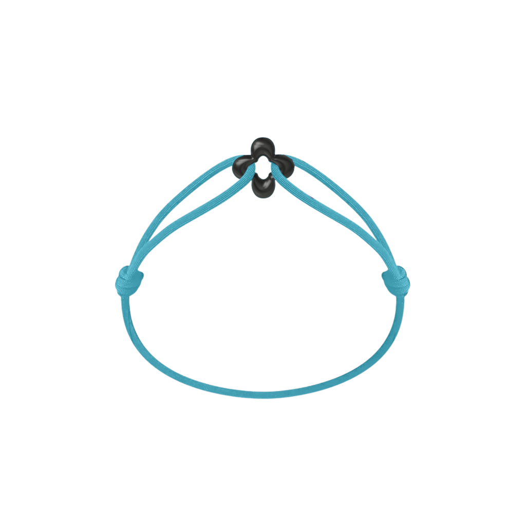 Mini Black Clover Onyx Cord Bracelet