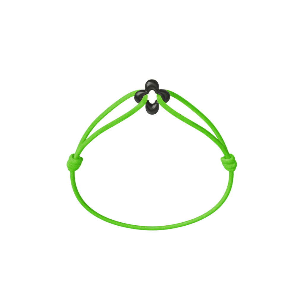 Mini Black Clover Onyx Cord Bracelet