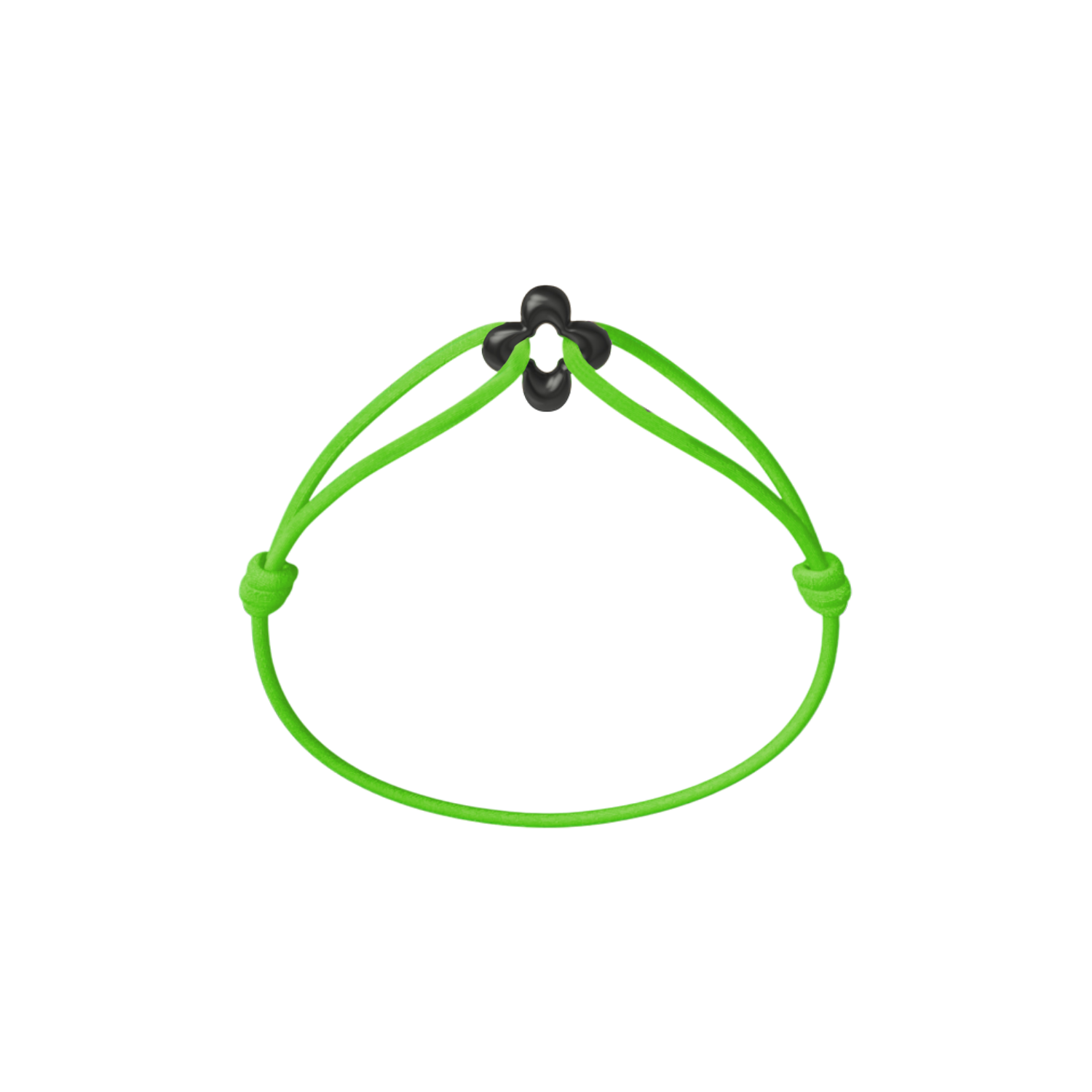 Mini Black Clover Onyx Cord Bracelet