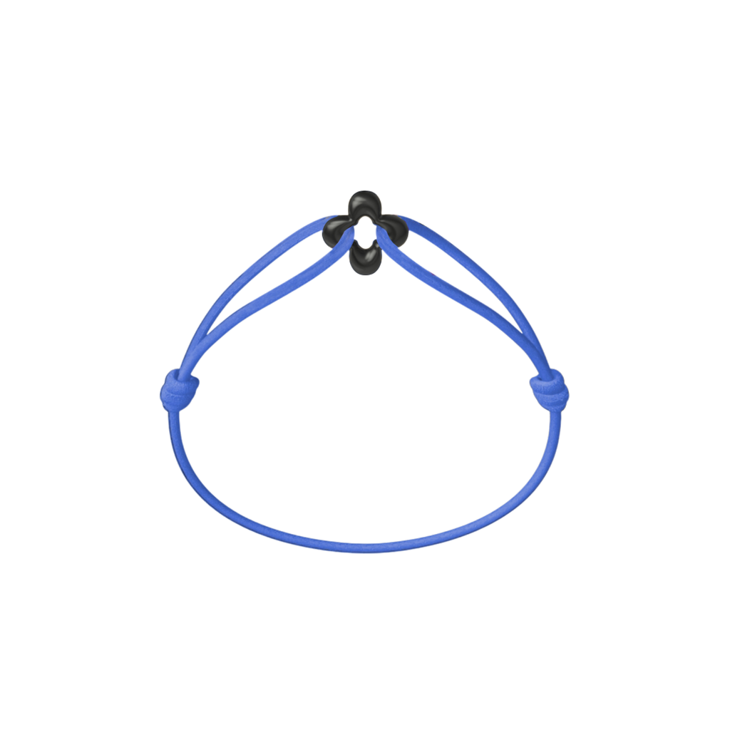 Mini Black Clover Onyx Cord Bracelet