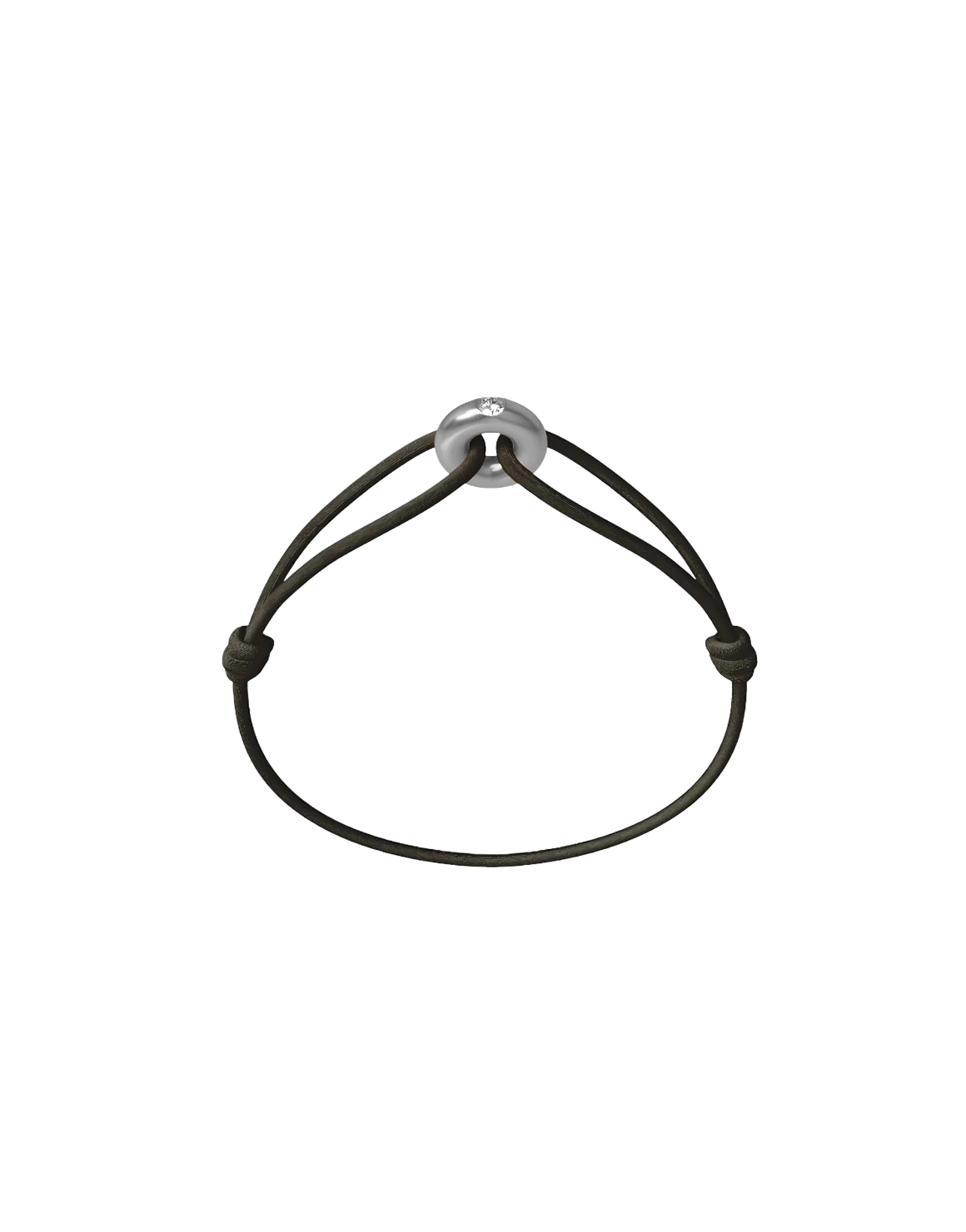 Mini Silver Diamond Cord Bracelet