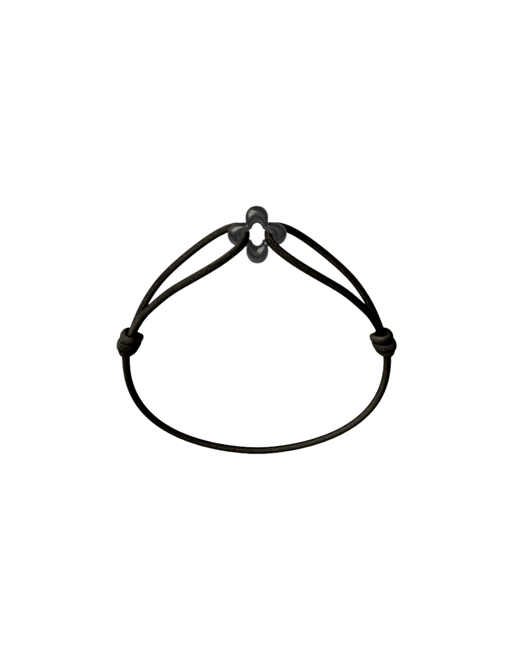 Mini Black Clover Onyx Cord Bracelet