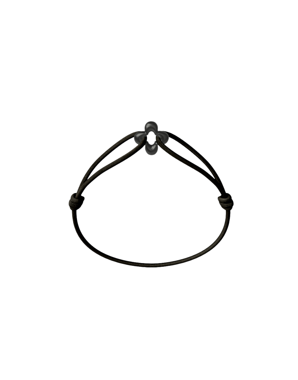 Mini Black Clover Onyx Cord Bracelet