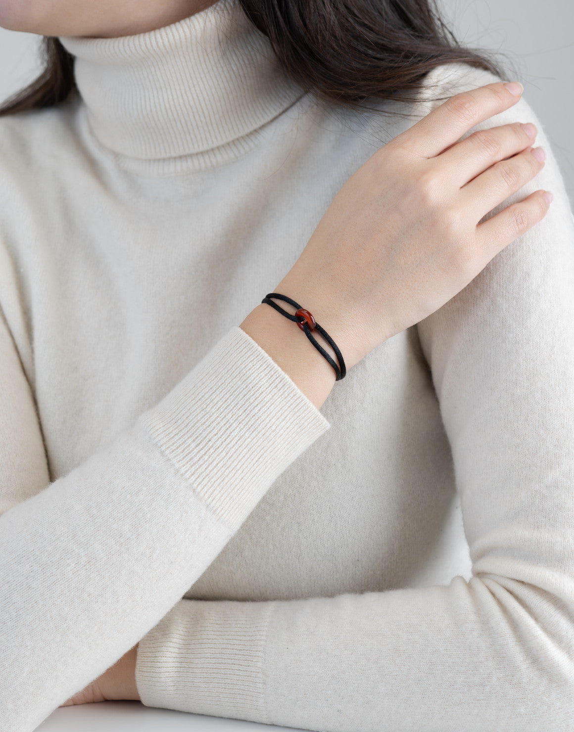 Red Soho Cord Bracelet with Carnelian