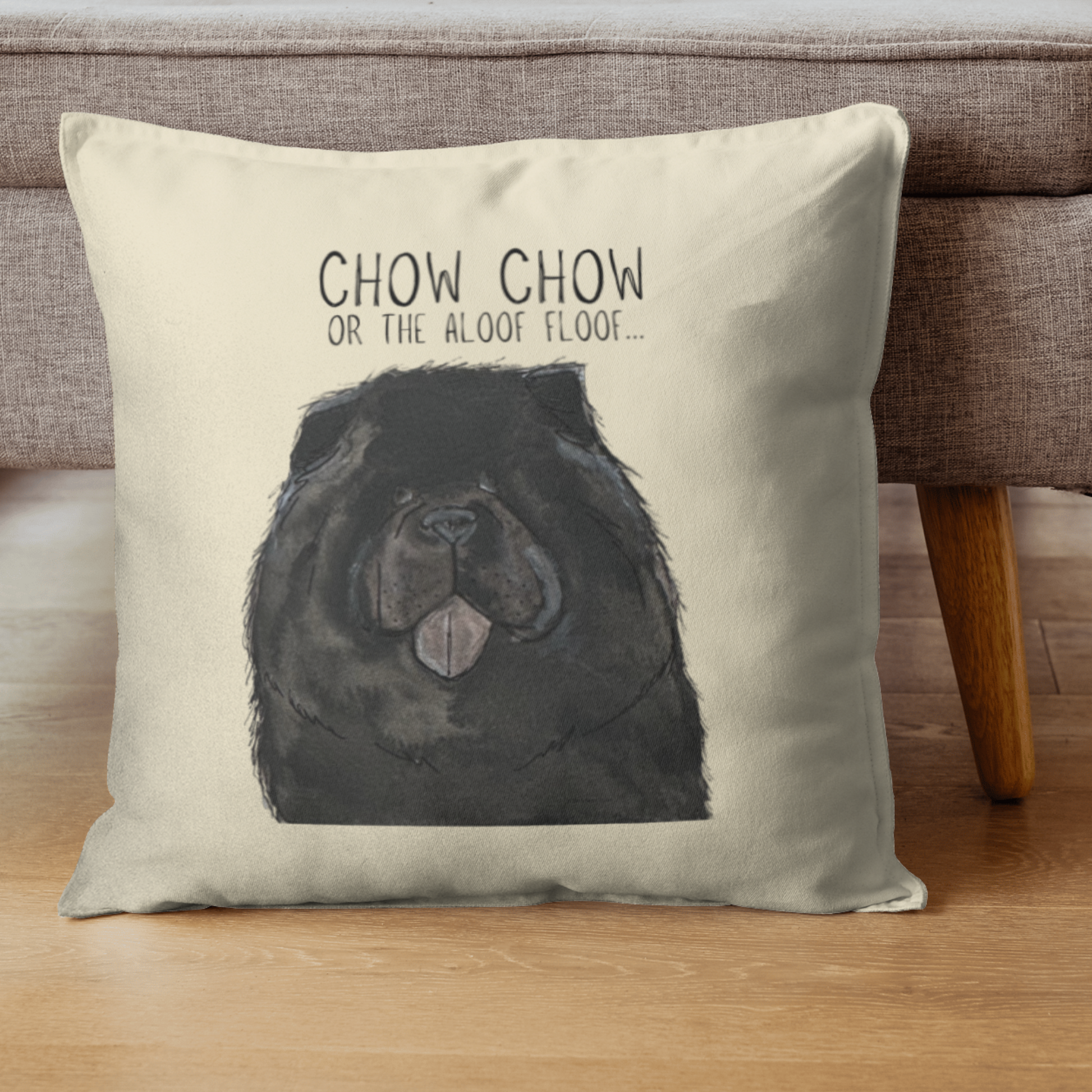 Black Chow Chow Cushion Cover
