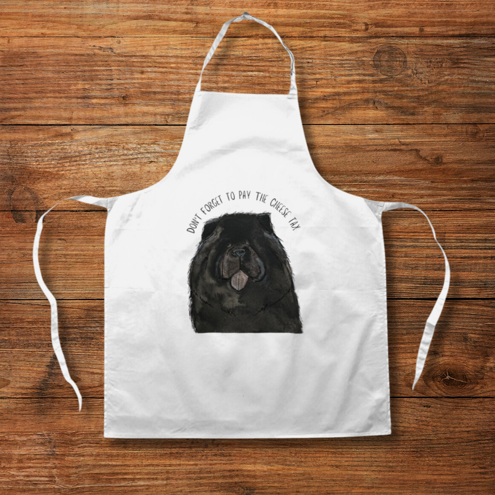 Funny Black Chow Chow Apron Cheese Tax Enforcer Dog Lover Kitchen Gift