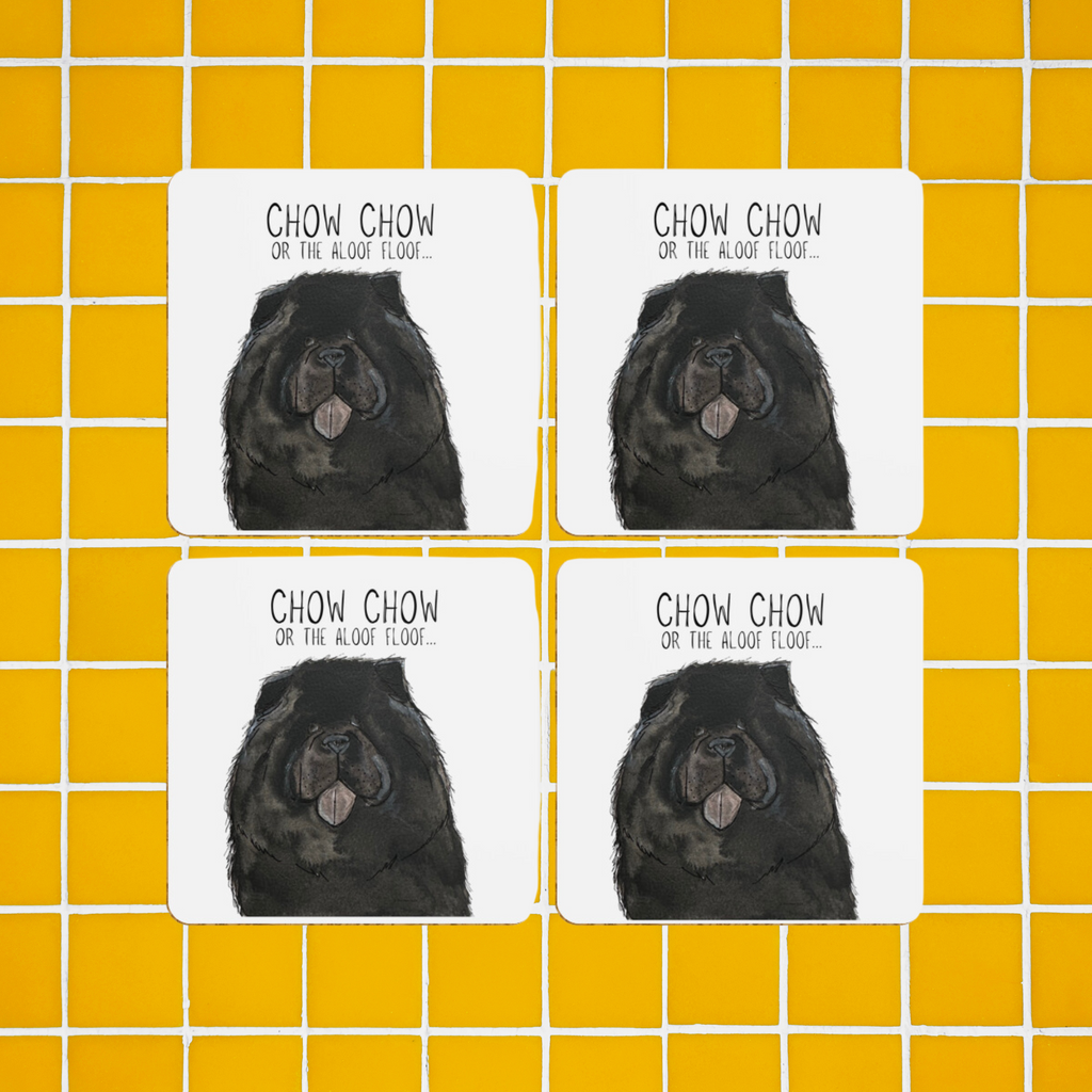 Black Chow Chow Coasters Set of 4