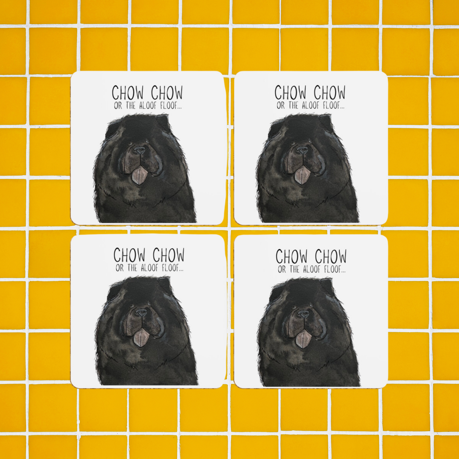 Black Chow Chow Coasters Set of 4