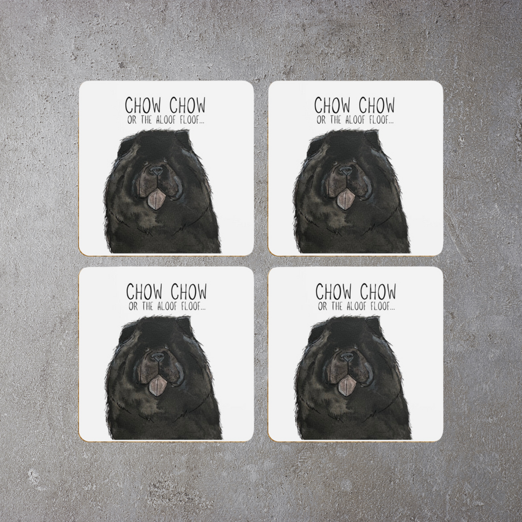 Black Chow Chow Coasters Set of 4