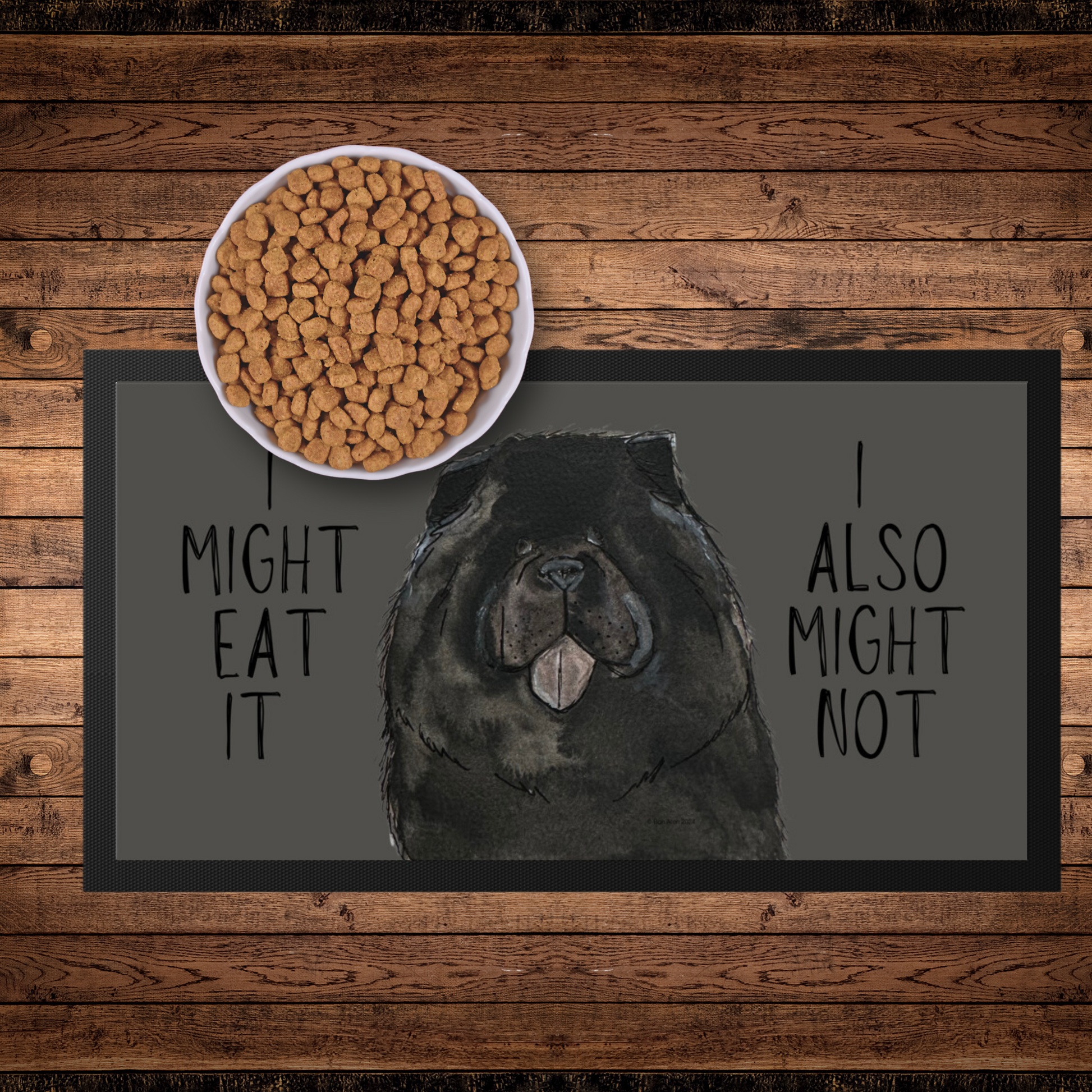 Black Chow Chow Pet Bowl Mat