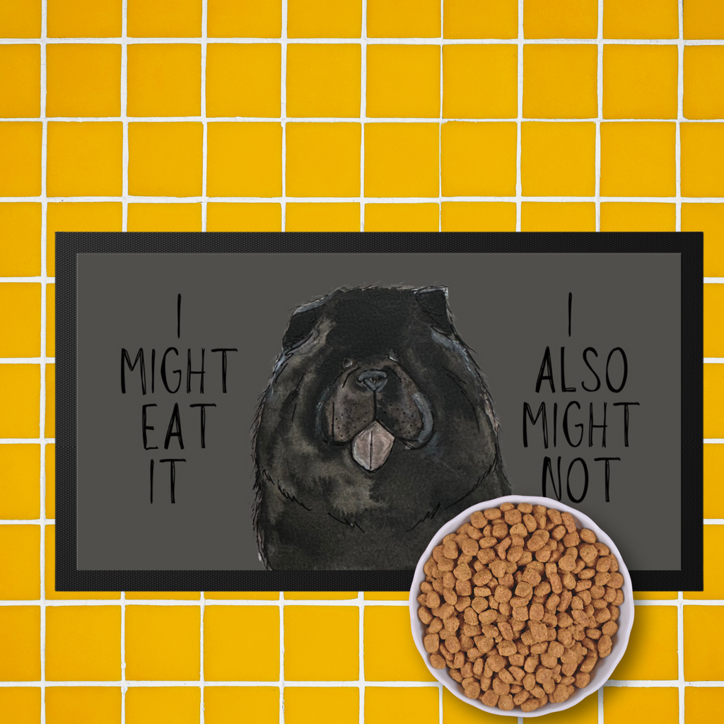 Black Chow Chow Pet Bowl Mat