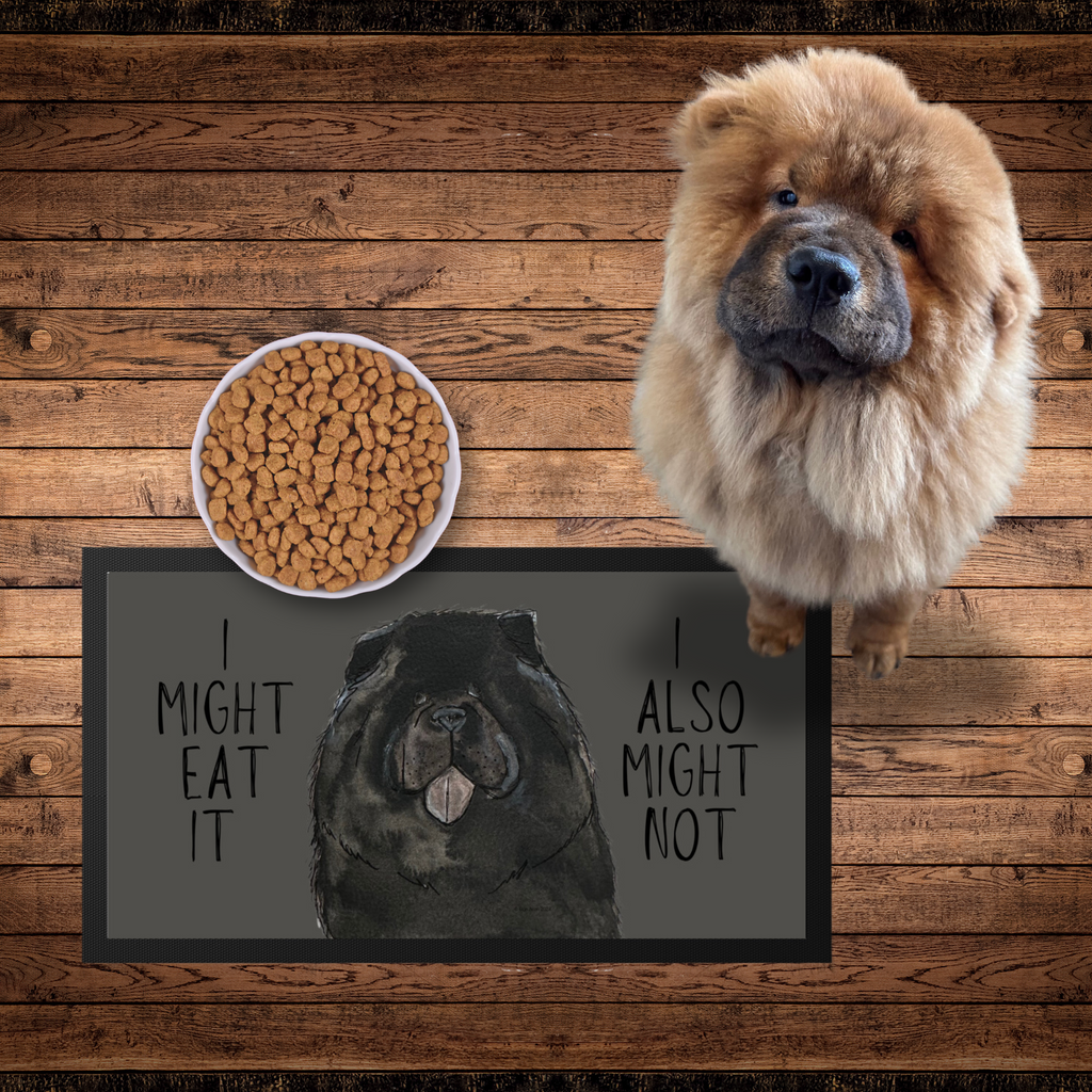 Black Chow Chow Pet Bowl Mat