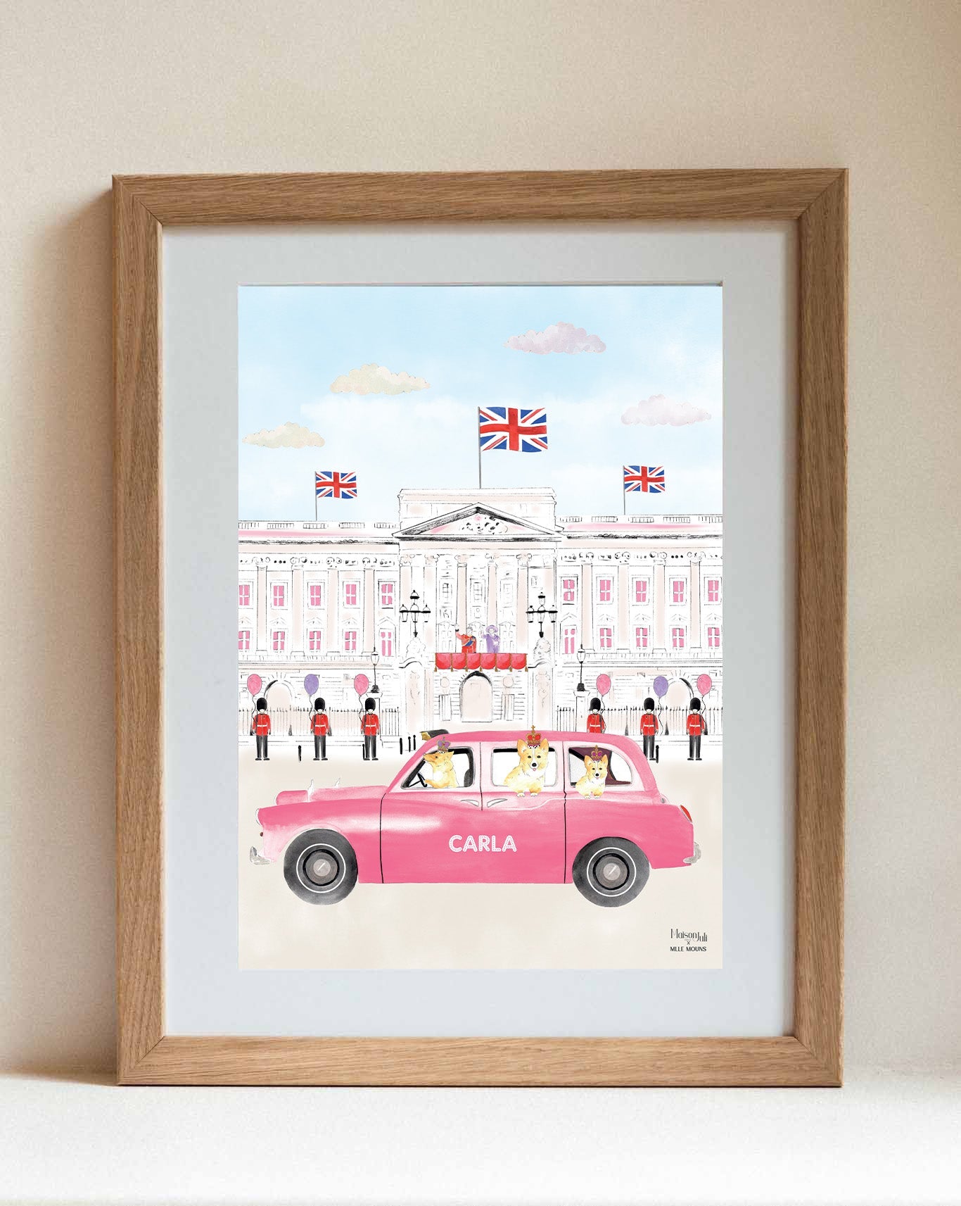 Pink Black Cab of London Print