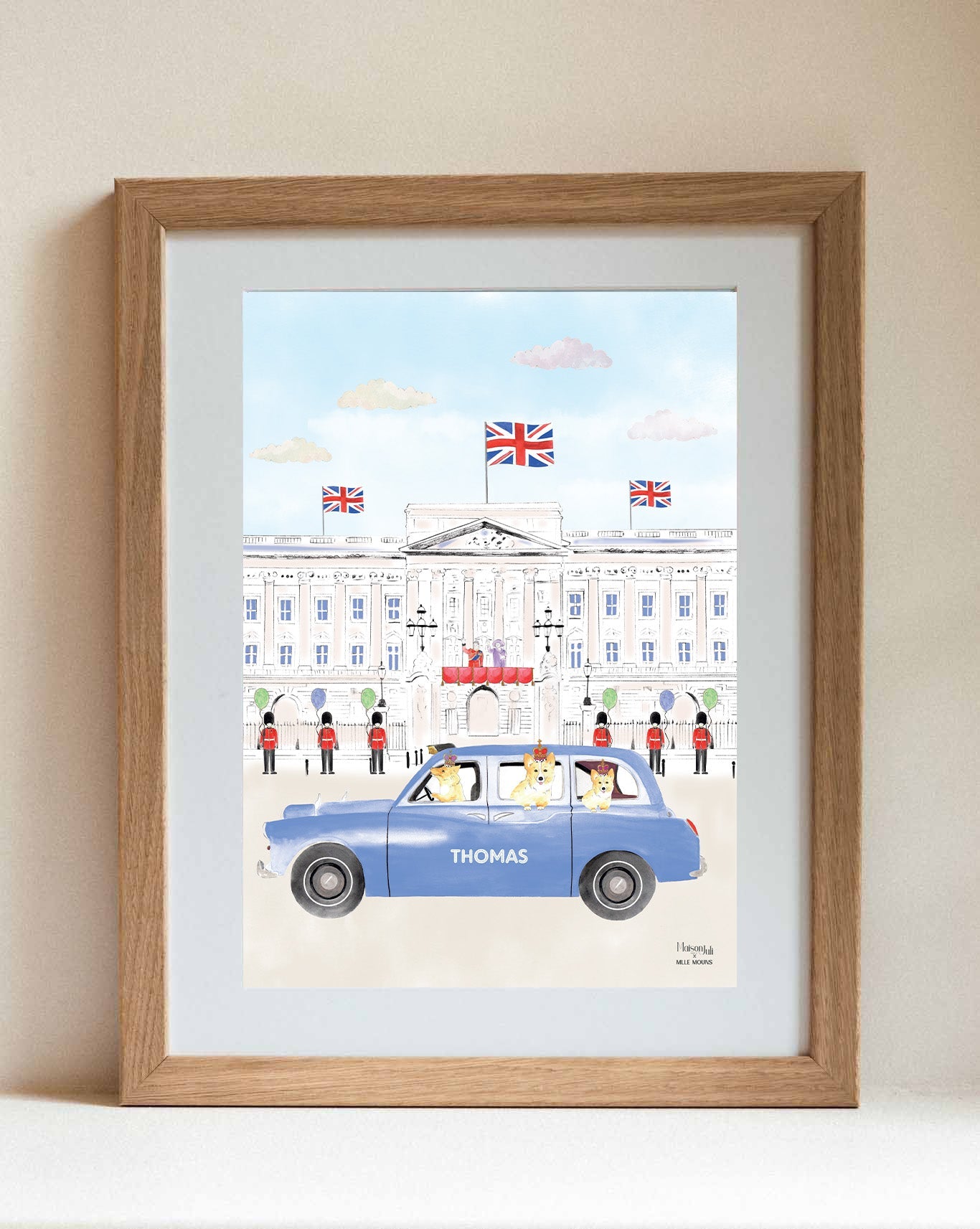 Blue Black London Cab Framed Print