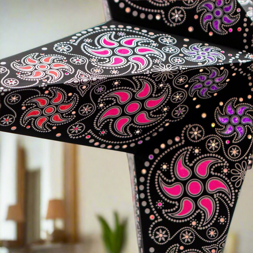 Firework Black Star Lantern Multi