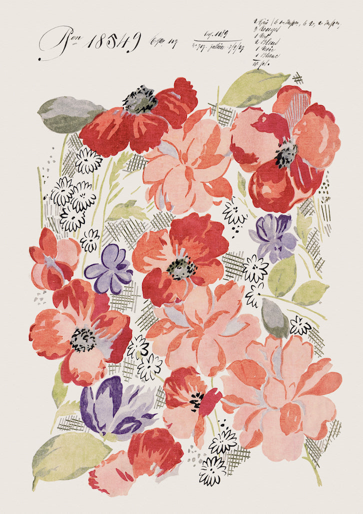 Bloomsbury Blooms Vintage Archive Poster Print