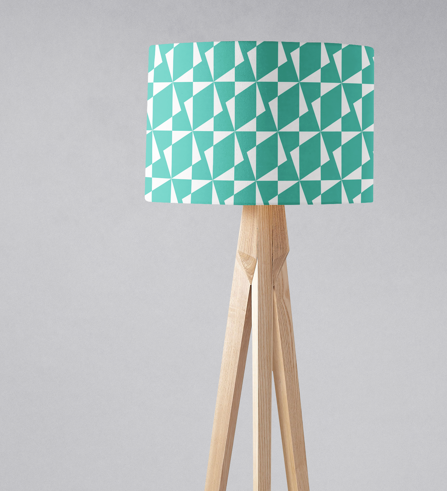 Turquoise Retro Geometric Lampshade for Ceiling or Table Lamp