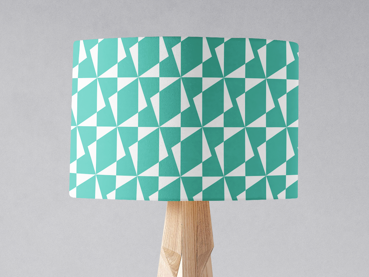 Turquoise Retro Geometric Lampshade for Ceiling or Table Lamp