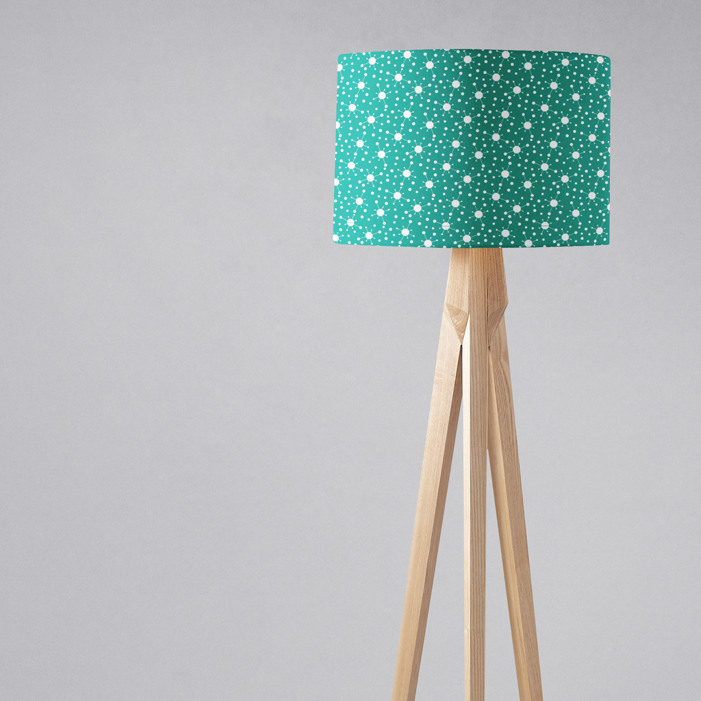 Turquoise and White Retro Lampshade for Ceiling or Table Lamp