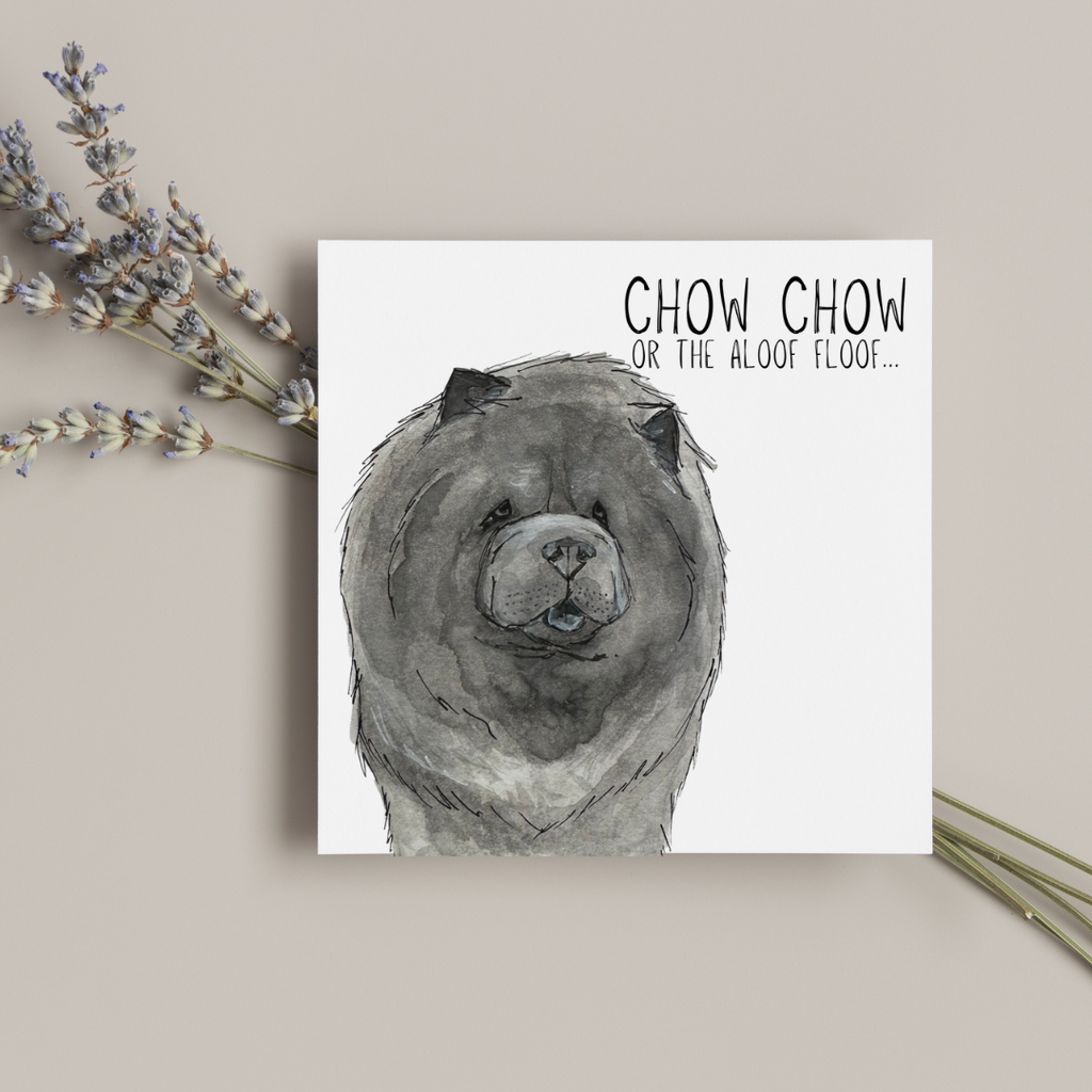 Blue Chow Chow Aloof Floof Greeting Card