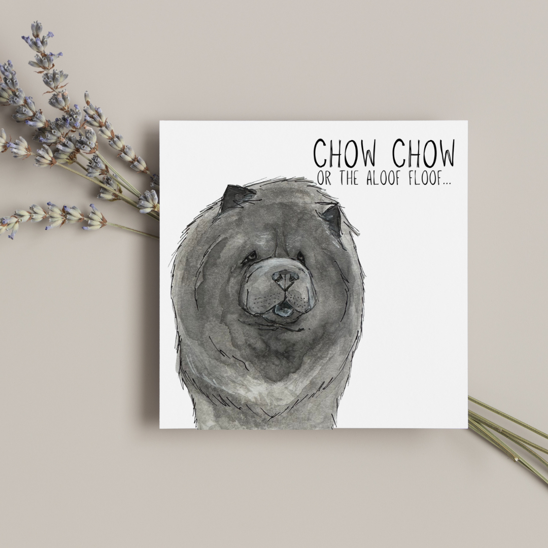 Blue Chow Chow Aloof Floof Greeting Card