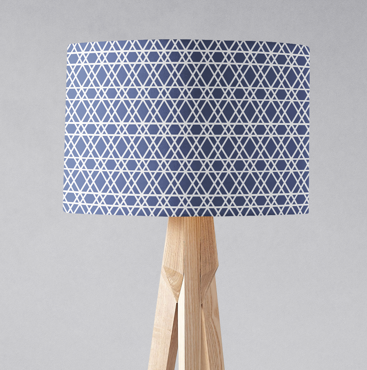 Blue and White Lines Lampshade for Ceiling or Table Lamp